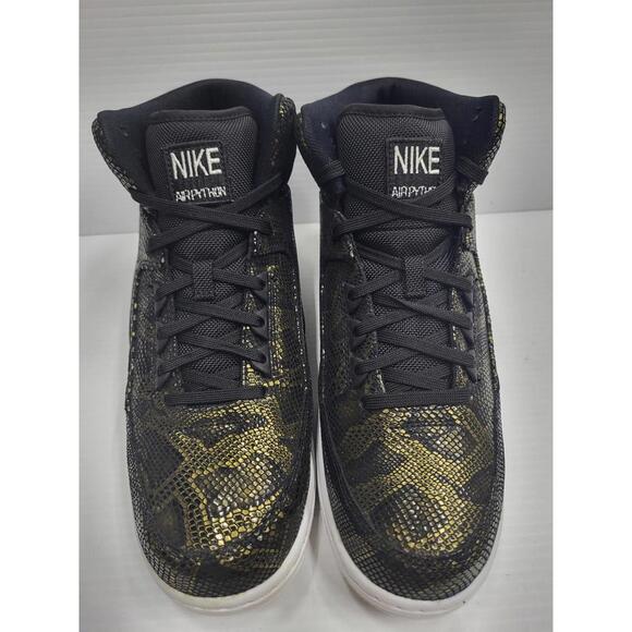 Nike Air Python Shoes Mens Size 9 Black Snakeskin High Top Retro 705066-012 - Picture 1 of 14